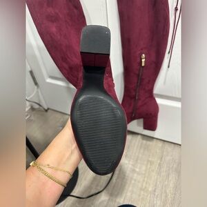 Justfab knee high burgundy boots size 9